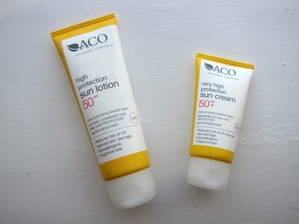 ACO Solcreme High Protection Sun Lotion 50 SPF og Very High Protection Sun Cream 50+ SPF