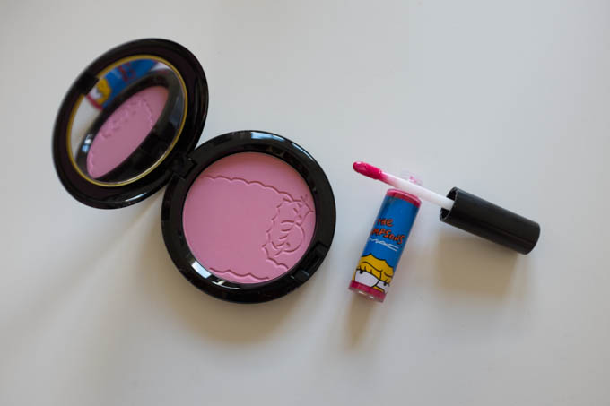 MAC The Simptons Pink Sprinkles Powder Blush og Red Blazer Lipglass