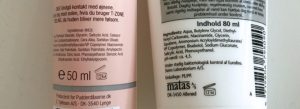 Matas Special Ansigtsgelé og Pudderdåserne T-Zone Peeling ingredienslister