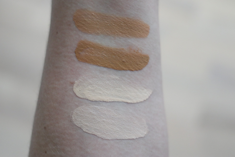 The Ordinary Foundation swatches